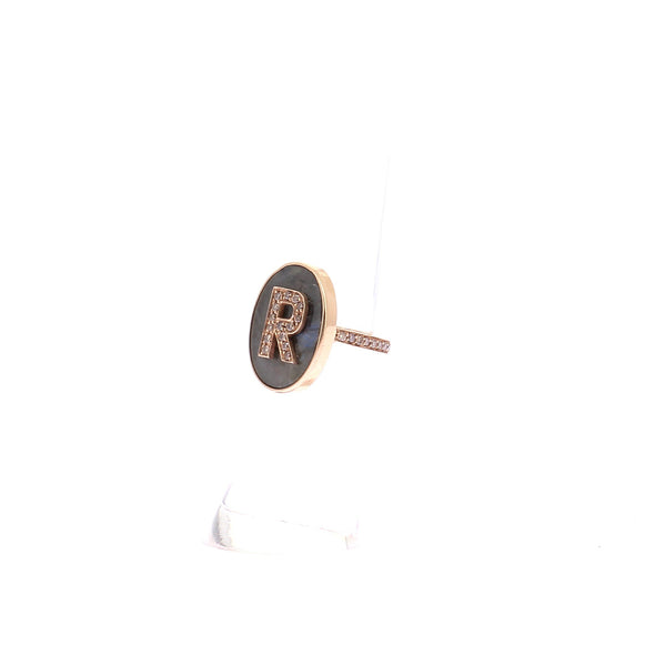 Bague Initiale en or 18 carats