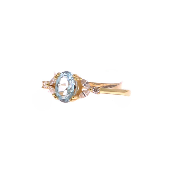 Bague en plaqué or "Stellar Aquamarine"