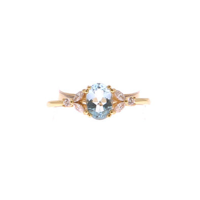 Bague en plaqué or "Stellar Aquamarine"