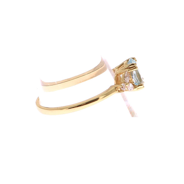 Bague en plaqué or "Stellar Aquamarine"
