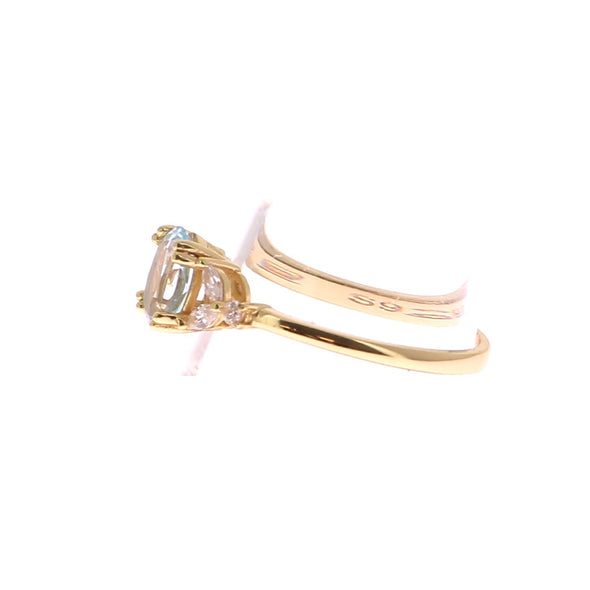 Bague en plaqué or "Stellar Aquamarine"