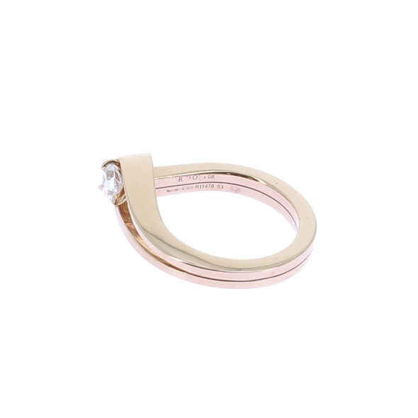 Bague en or rose et diamants