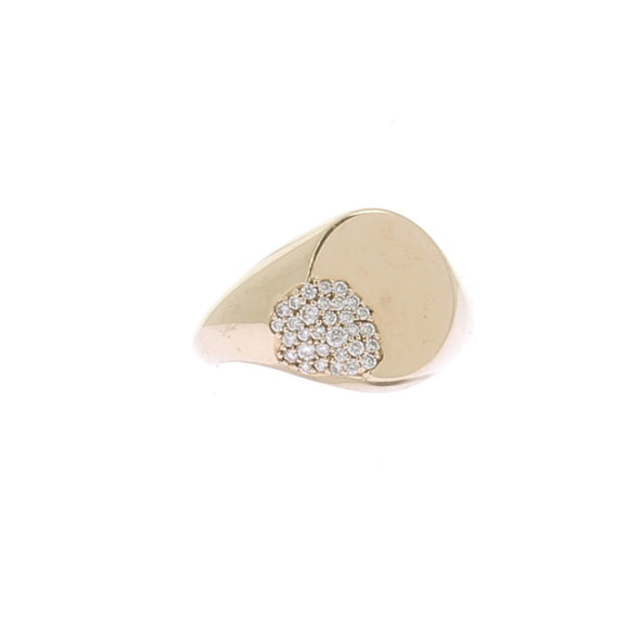Chevalière en or massif 14 carats et diamants