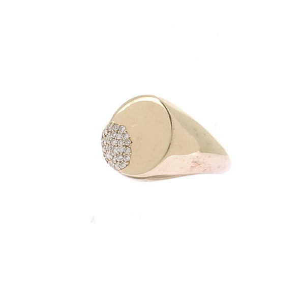 Chevalière en or massif 14 carats et diamants