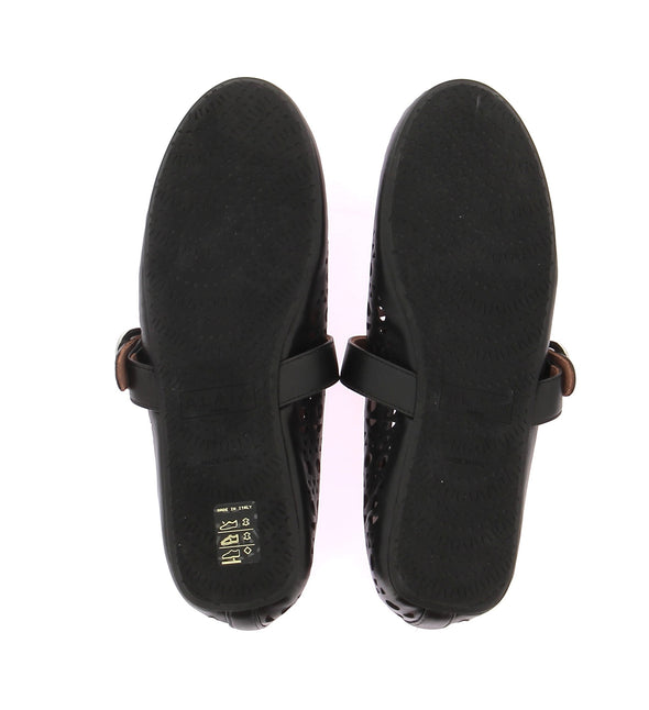 Ballerines "Vienne" noires en cuir