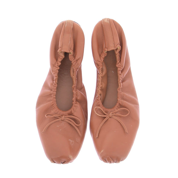 Ballerines en cuir marron