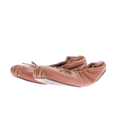 Ballerines en cuir marron