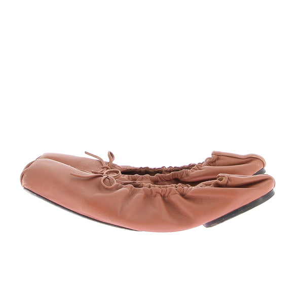 Ballerines en cuir marron