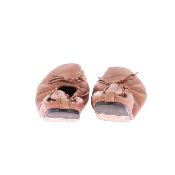 Ballerines en cuir marron