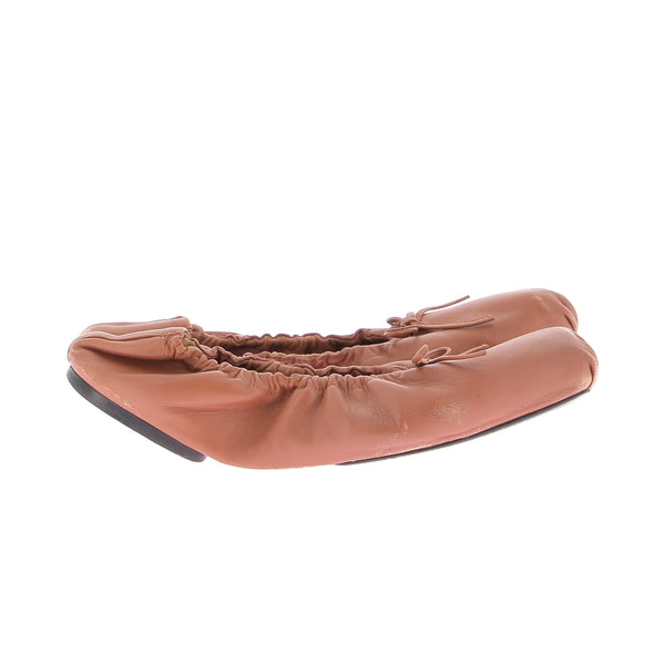 Ballerines en cuir marron