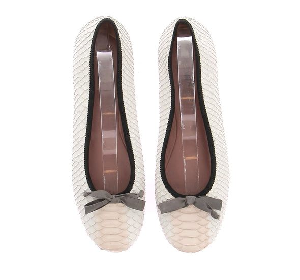 Ballerines blanches à imprimé python