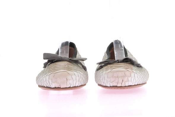 Ballerines blanches à imprimé python