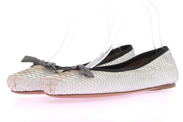 Ballerines blanches à imprimé python