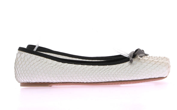 Ballerines blanches à imprimé python