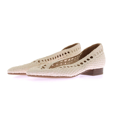 Ballerines en cuir écru