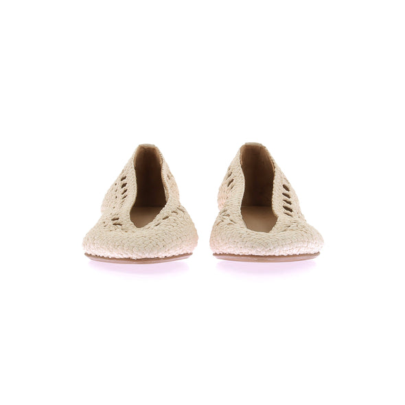 Ballerines en cuir écru