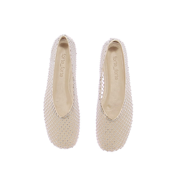 Ballerines dorées à strass