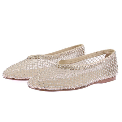 Ballerines dorées à strass