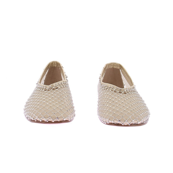 Ballerines dorées à strass