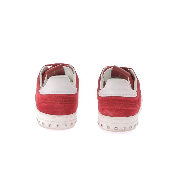 Baskets en daim rouge "Rockstud"