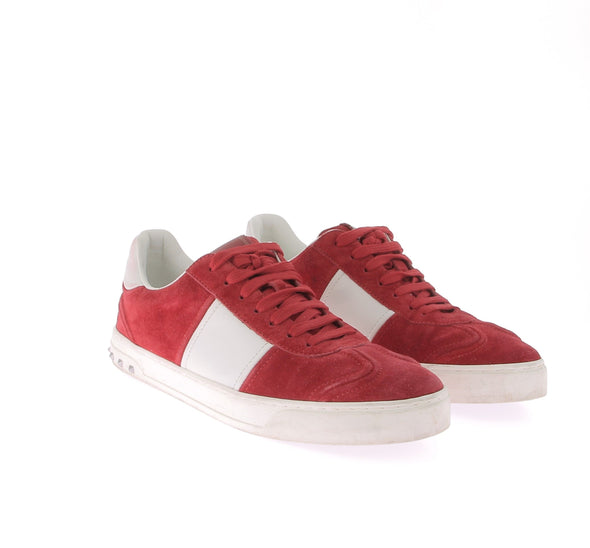 Baskets en daim rouge "Rockstud"