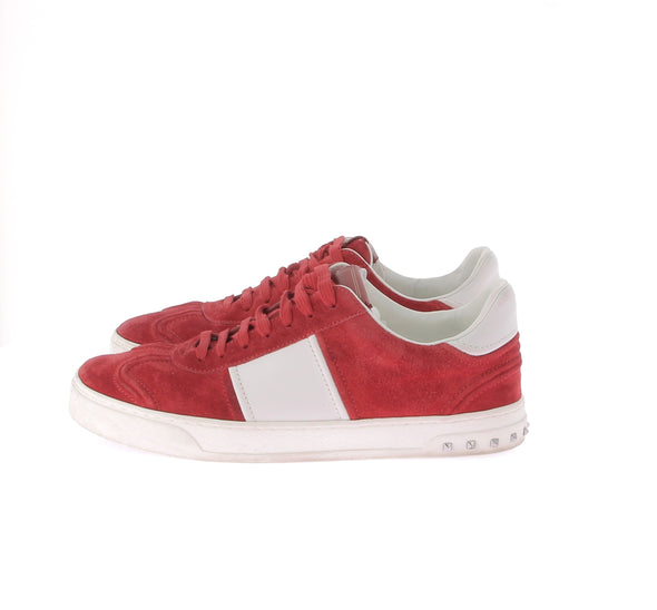 Baskets en daim rouge "Rockstud"