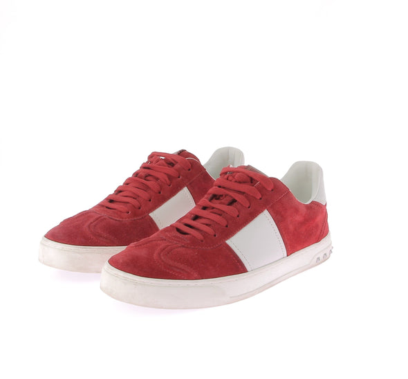 Baskets en daim rouge "Rockstud"