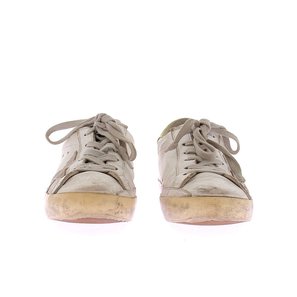 Baskets blanches et vertes "Super-Star"