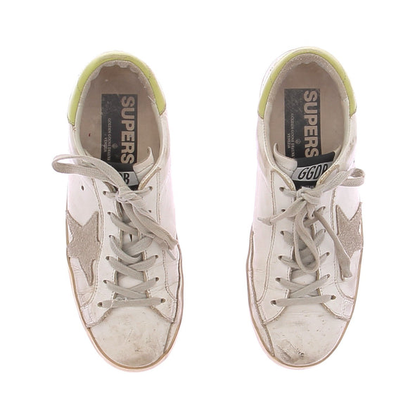 Baskets blanches et vertes "Super-Star"