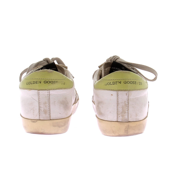 Baskets blanches et vertes "Super-Star"