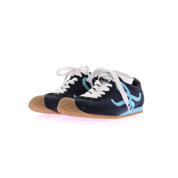 Baskets "Runner 2.0" en daim marine