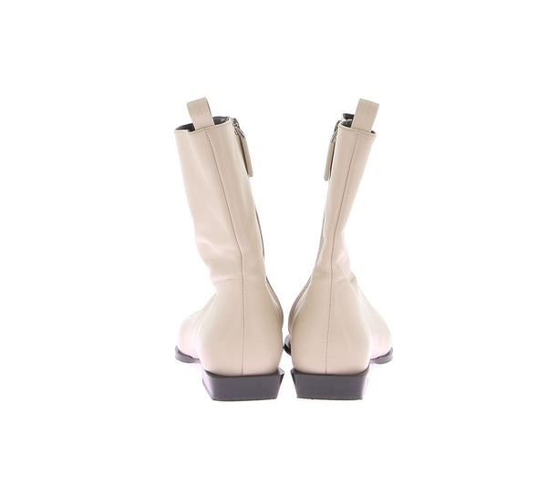 Bottines en cuir beige