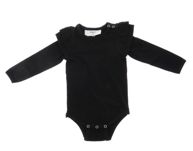Body noir pour bébé à manches volantes