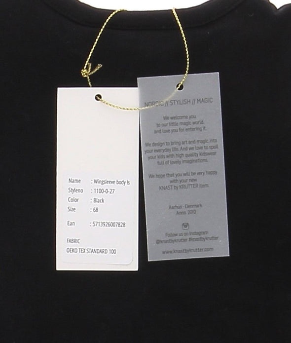 Body noir pour bébé à manches volantes