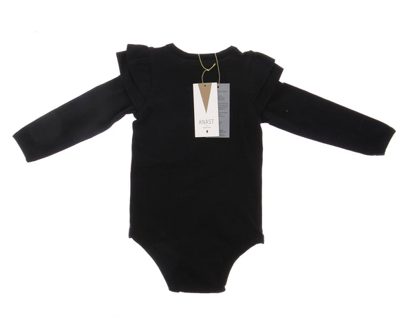 Body noir pour bébé à manches volantes