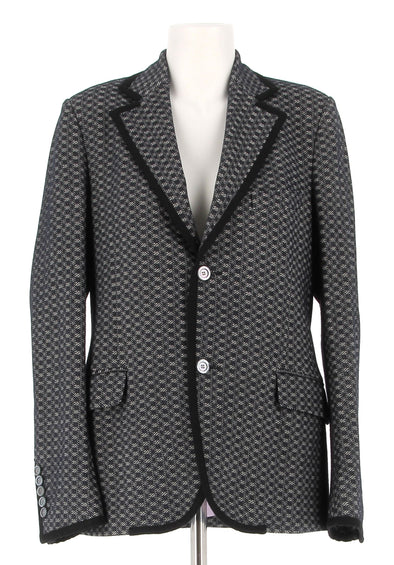 Blazer cintré gris à imprimé