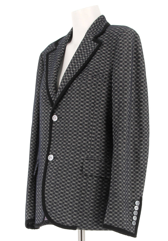 Blazer cintré gris à imprimé