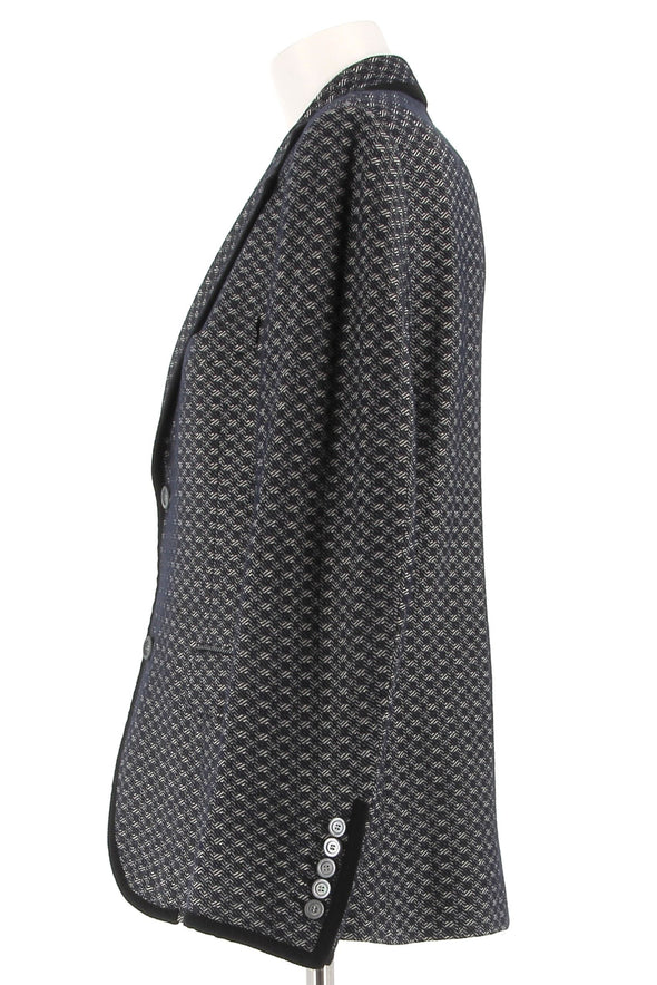 Blazer cintré gris à imprimé