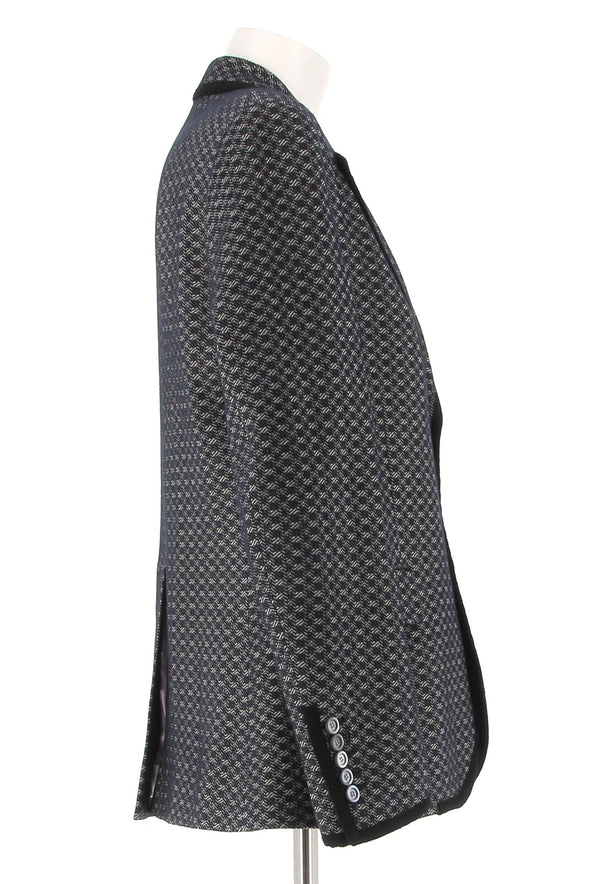 Blazer cintré gris à imprimé