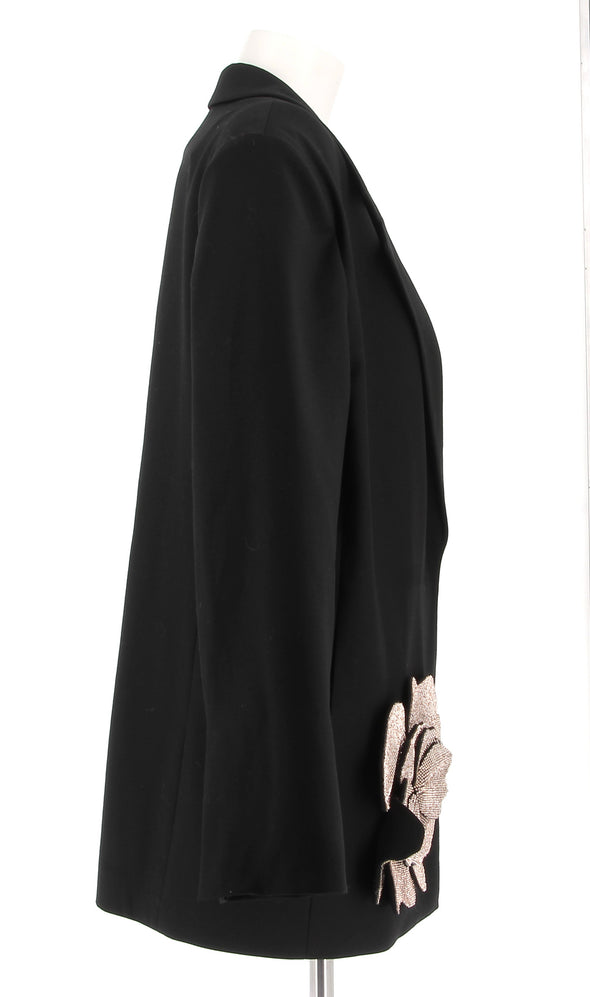 Blazer noir avec fleur doré