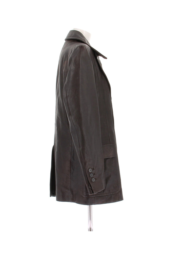 Blazer en cuir marron