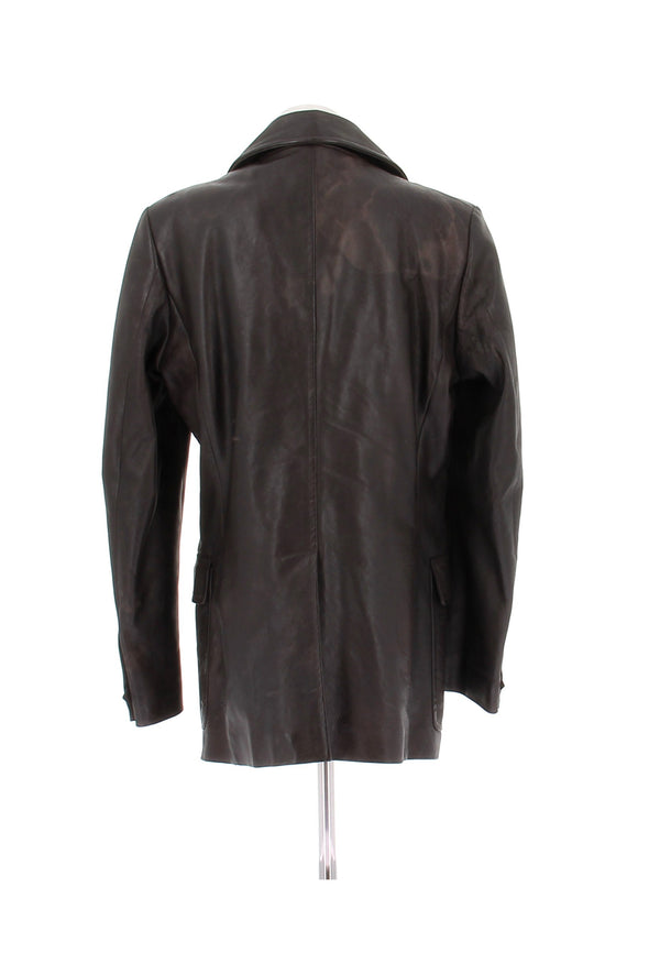 Blazer en cuir marron