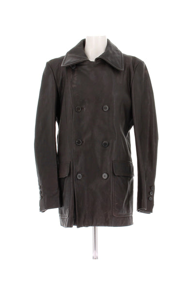 Blazer en cuir marron