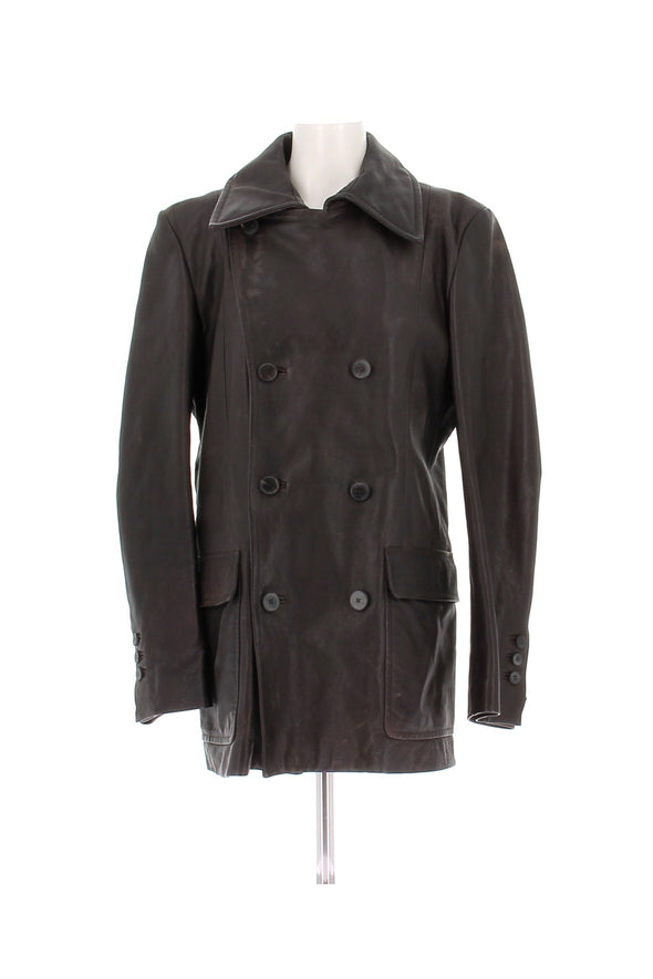 Blazer en cuir marron