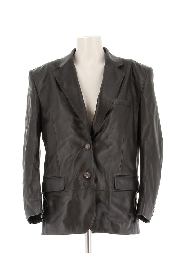 Blazer en cuir noir