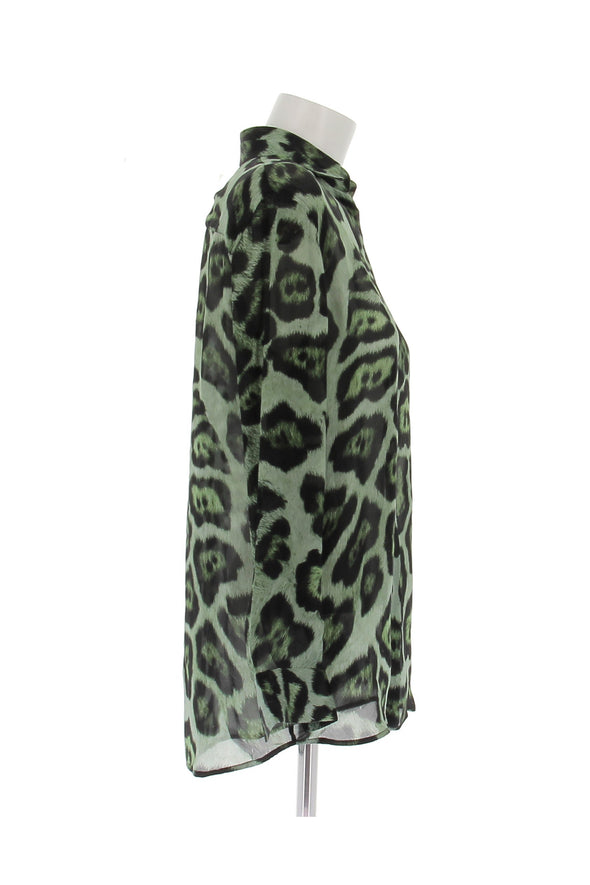 Blouse en soie léopard