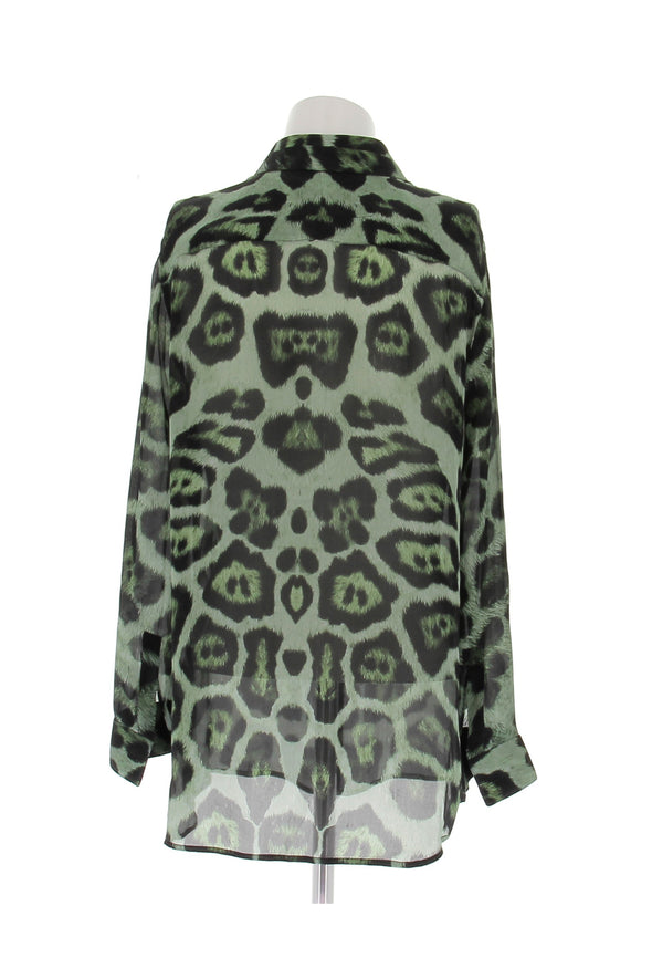 Blouse en soie léopard