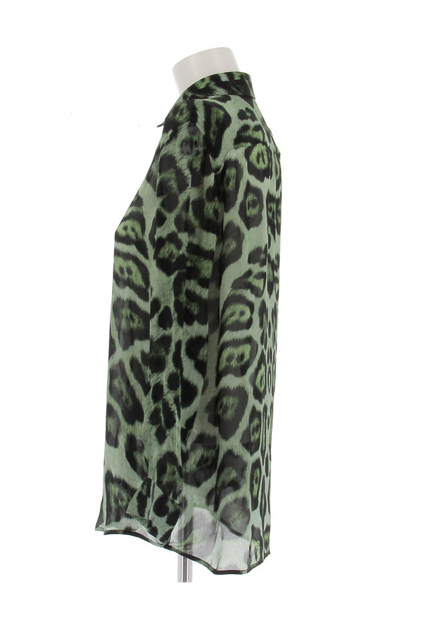 Blouse en soie léopard