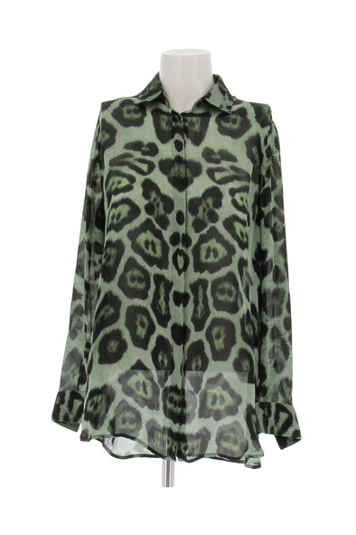 Blouse en soie léopard