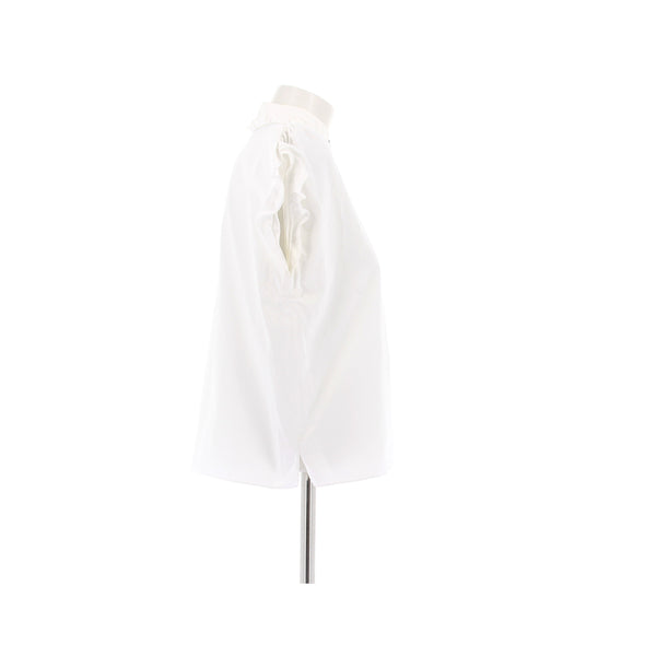 Blouse à manches courtes en coton blanc